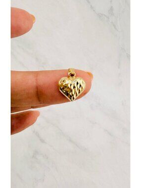 ✨ 10K Gold Bubble Heart Pendant Dije corazon en oro